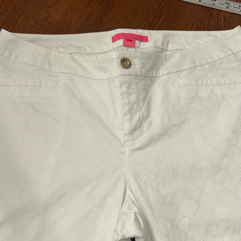 Lilly Pulitzer White on White Kelly Pants EEEUC